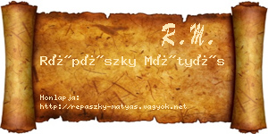 Répászky Mátyás névjegykártya